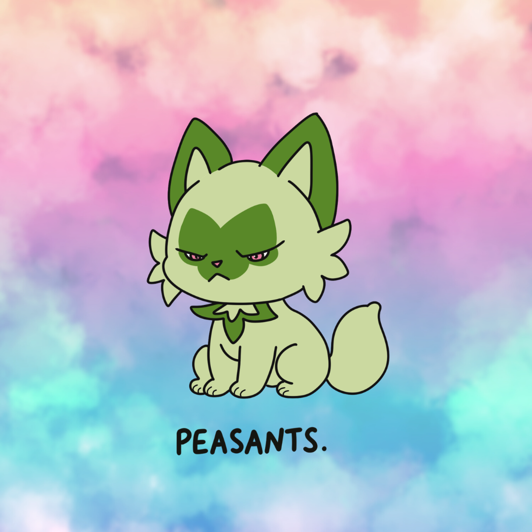 Grumpy Sprigatito Sticker