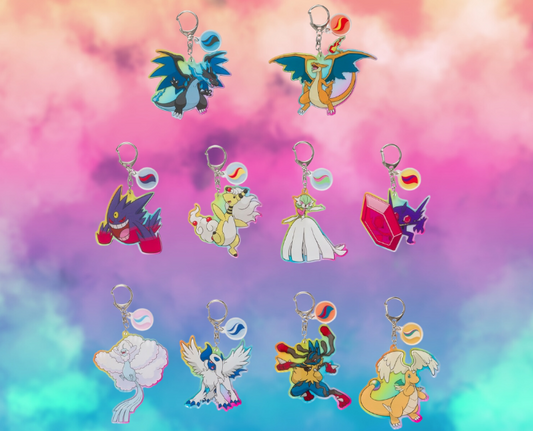 Pokemon Center Limited LEGENDS Z-A Acrylic Keychain Box: Mega Pokémon & Stones