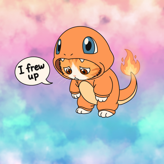 I Frew Up Charmander Cat Meme Sticker