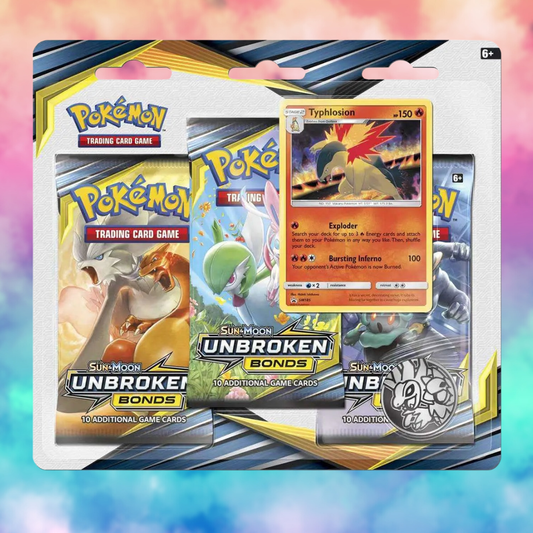 Pokémon Sun & Moon: Unbroken Bonds 3-Pack Blister - Typhlosion