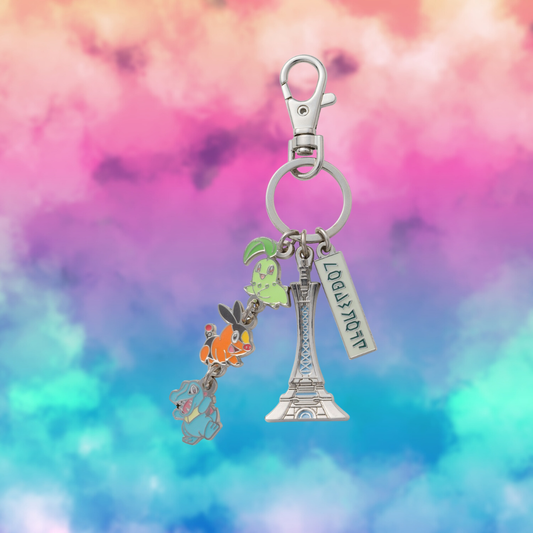 Pokémon Center LEGENDS Z-A Keychain Prism Tower Chikorita Tepig Totodile